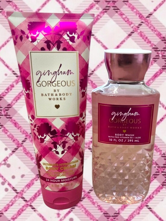 Bath & Body Works Other - Bath & Body Works Ladie's Gingham Gorgeous Pink Body Wash & Body Cream